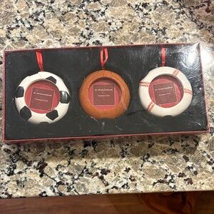 Kohl's Sports Ball Holiday Ornaments - Black, White, Brown, Red